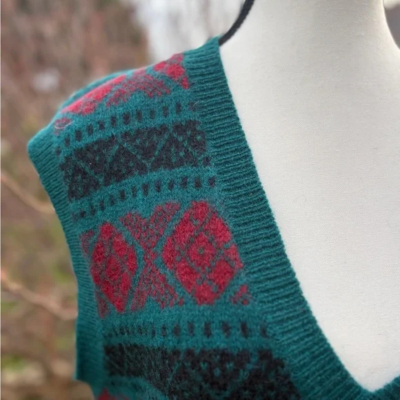 Hunting Horn Shetland Wool Vest Sz M/Lg - Picture 3 of 6